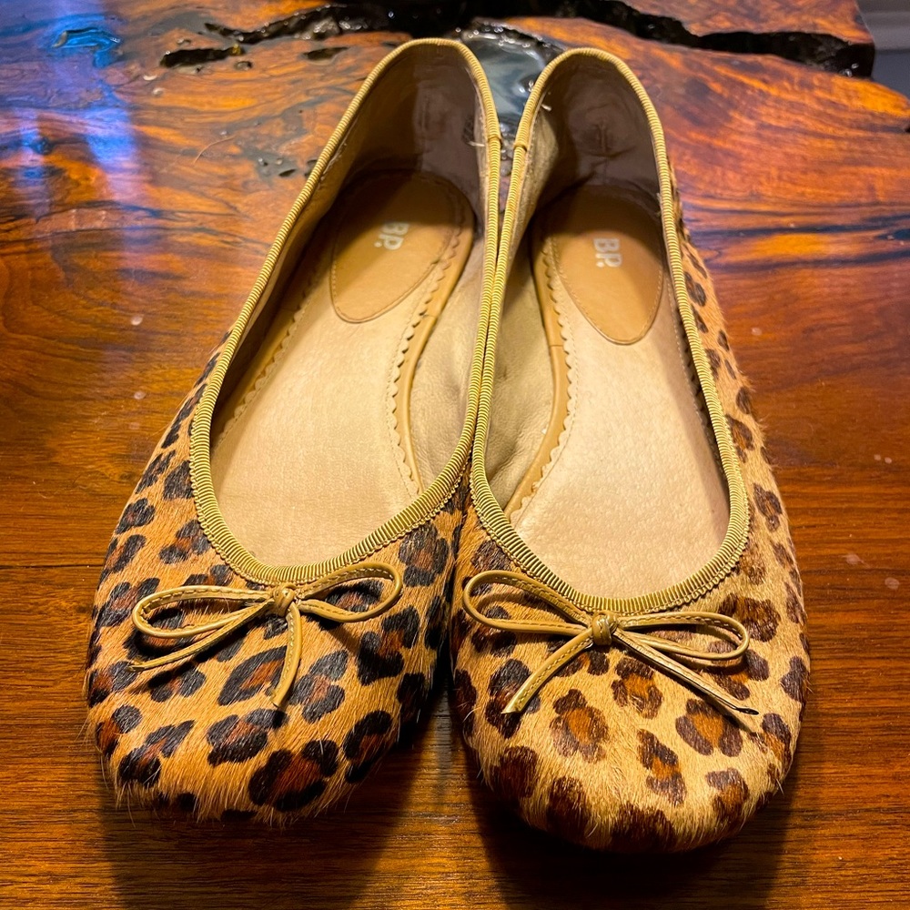 BP. Leopard Print Cowhide Flats Women’s size 8M